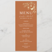 オリーブグリーンテラコッタと金ゴールド結婚フローラ メニュー (正面)