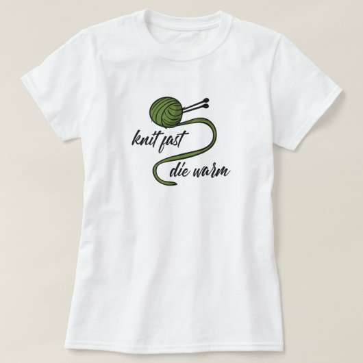 オリーブグリーンニット早死ぬ暖かいTシャツ Tシャツ (デザイン正面)