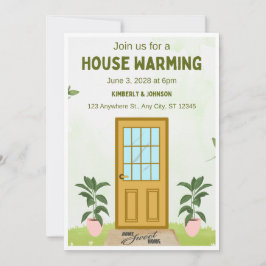 オリーブグリーンハウスウォーミング招待状カードセット 招待状