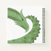 オリーブグリーンハートドラゴンの白 ノートブック (裏面)