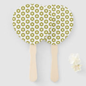 オリーブグリーンパターン ハンドファン (正面&裏面)