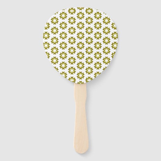 オリーブグリーンパターン ハンドファン (正面)