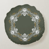 オリーブグリーンビーサークル ラウンドクッション (裏面)