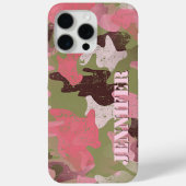 オリーブグリーンピンクカーキブラウン迷彩柄アートパターン Case-Mate iPhoneケース (裏面)