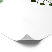 オリーブグリーンフラワーウェルカムサイン ポスター (角)