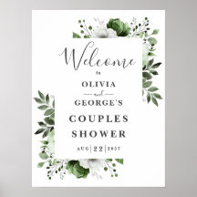 オリーブグリーンフラワー カップルシャワー ウェルカムサイン