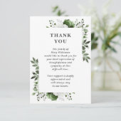 オリーブグリーンフローラお祝いの生活葬儀 サンキューカード (スタンド正面)