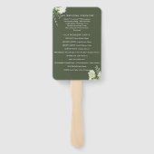 オリーブグリーンフローラストリングライト結婚式 プログラム ハンドファン (裏面)