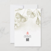 オリーブグリーンフローラ水色リハーサルディナー 招待状 (裏面)