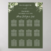 オリーブグリーンフローラ結婚の緑の表 ポスター (正面)