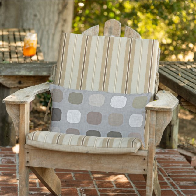 オリーブグリーンブラウンモーブタウペラウンドスクエアアート アウトドアクッション (椅子)