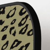 オリーブグリーンブラックヒョウ印刷 ピックルボールラケット (左詳細)