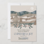 オリーブグリーンブルー自然会社ホリデーカード カード (正面)