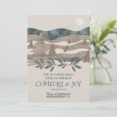 オリーブグリーンブルー自然会社ホリデーカード カード (スタンド正面)