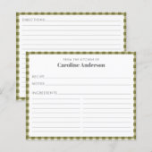 オリーブグリーンプレイドレシピカード (正面/裏面)