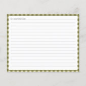 オリーブグリーンプレイドレシピカード (裏面)