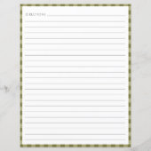 オリーブグリーンプレイドレシピページカスタムブライダルシャワー (裏面)