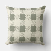 オリーブグリーンプレイド クッション (正面)