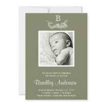 オリーブグリーンホワイトフレームモノグラムベビー発表