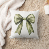 オリーブグリーンボウモダンシックシンプルエレガントミニマル クッション (ブランケット)