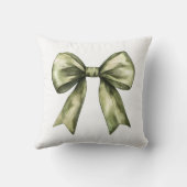 オリーブグリーンボウモダンシックシンプルエレガントミニマル クッション (裏面)