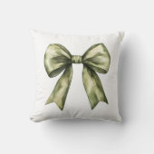 オリーブグリーンボウモダンシックシンプルエレガントミニマル クッション (正面)