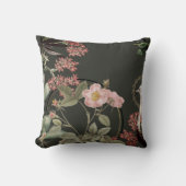 オリーブグリーンボタニカルフローラデザイン装飾用クッション クッション (正面)