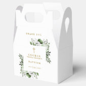 オリーブグリーンボタニカル モダン 洗礼 フェイバーボックス (オープン)