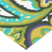 オリーブグリーンマスタードイエローターコイズブルーペイズリー テーブルクロス (アングル)