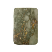 オリーブグリーンマーブル偽金箔 バスマット (正面縦)