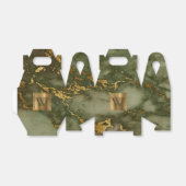 オリーブグリーンマーブル金ゴールドモノグラム フェイバーボックス (折り畳みなし)