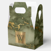 オリーブグリーンマーブル金ゴールドモノグラム フェイバーボックス (オープン)