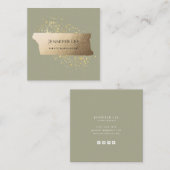 オリーブグリーンミニマエレガント	リストプロ スクエア名刺 (正面/裏面)