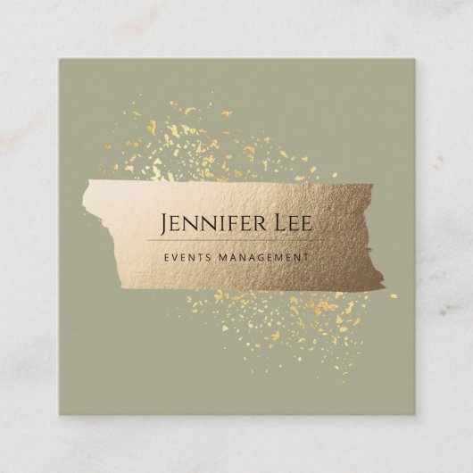 オリーブグリーンミニマエレガント	リストプロ スクエア名刺 (正面)