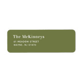 オリーブグリーンミニマル差出人住所 ラベル (正面)