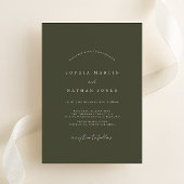 オリーブグリーンミニマル結婚式招待状 招待状