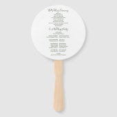 オリーブグリーンミニマル結婚式 プログラム ハンドファン (裏面)