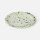 オリーブグリーンミントコテージ樺の木リースガーランド ペーパープレート (アングル)