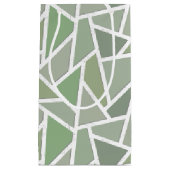 オリーブグリーンモザイクパターン スモールペーパーバッグ (正面)