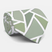 オリーブグリーンモザイクパターン ネクタイ (ロール)