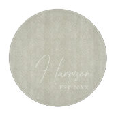 オリーブグリーンモダンミニマルカスタムリスト カッティングボード (正面)