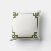 オリーブグリーンモノグラムのギリシャ鍵縁ど クッション (裏面)