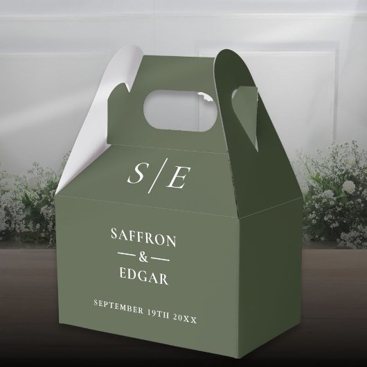 オリーブグリーンモノグラム結婚ズ フェイバーボックス