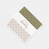 オリーブグリーンラズベリー紙誕生日ナプキンス スタンダードランチョンナプキン (角)