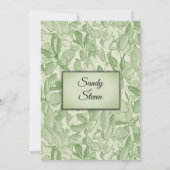 オリーブグリーンヴィンテージ結婚テーマ 招待状 (裏面)