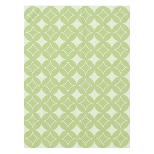 オリーブグリーン七宝パターン テーブルクロス (正面)