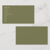 オリーブグリーン名刺 名刺 (正面/裏面)