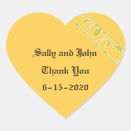 オリーブグリーン太陽の、パワー、お気に入りステッカー ハートシール (正面)