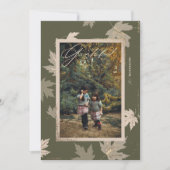 オリーブグリーン感謝秋リーフ感謝記念撮影 シーズンカード (正面)