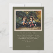 オリーブグリーン感謝秋リーフ感謝記念撮影 シーズンカード (裏面)